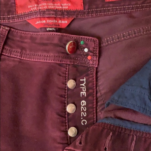 EUC Jacob Cohen velour burgundy jeans - Picture 5 of 9